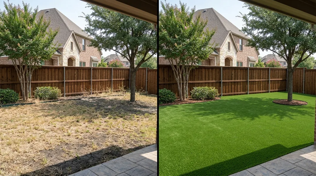 Result artificial grass installation in Frisco - Frisco Turf Installation