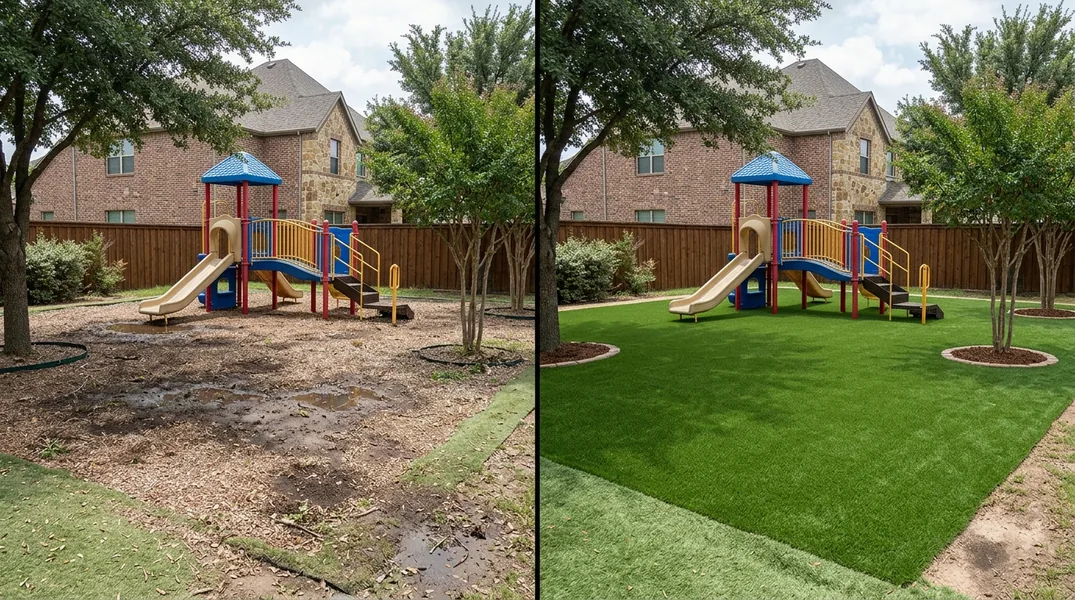 Result artificial grass installation in Frisco - Frisco Turf Installation