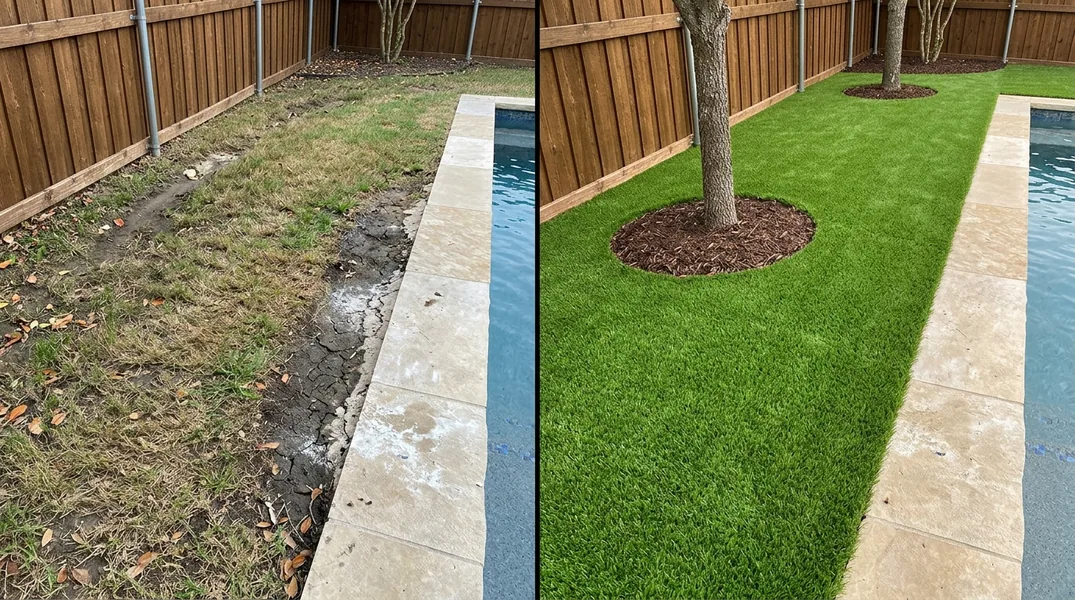 Result artificial grass installation in Frisco - Frisco Turf Installation